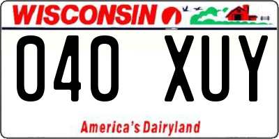 WI license plate 040XUY