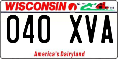 WI license plate 040XVA