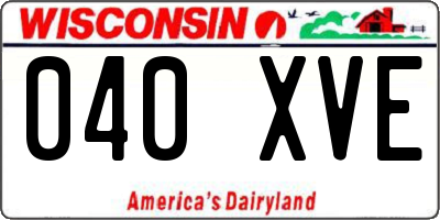 WI license plate 040XVE