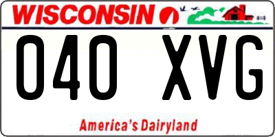 WI license plate 040XVG