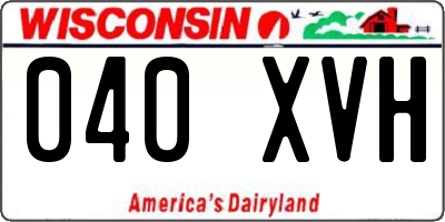 WI license plate 040XVH