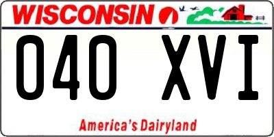 WI license plate 040XVI