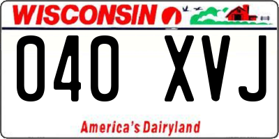 WI license plate 040XVJ