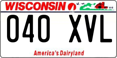 WI license plate 040XVL