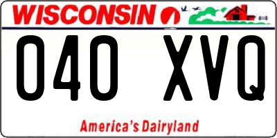 WI license plate 040XVQ