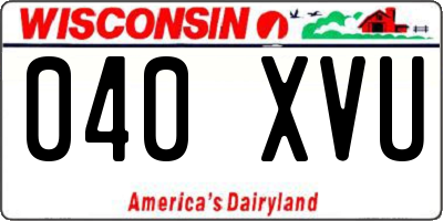 WI license plate 040XVU