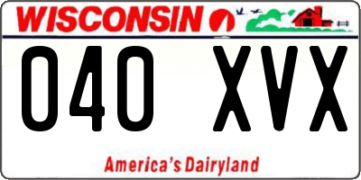 WI license plate 040XVX