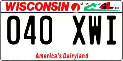 WI license plate 040XWI