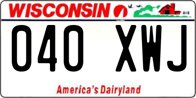 WI license plate 040XWJ