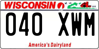 WI license plate 040XWM