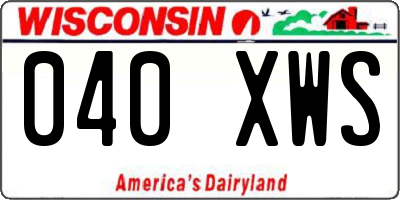 WI license plate 040XWS