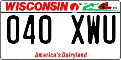 WI license plate 040XWU