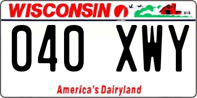 WI license plate 040XWY