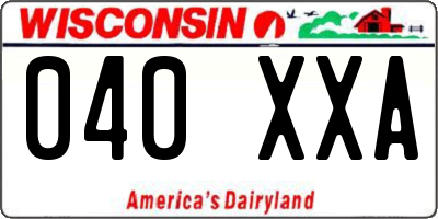 WI license plate 040XXA