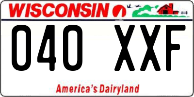 WI license plate 040XXF