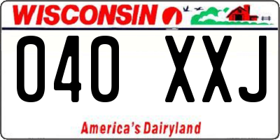 WI license plate 040XXJ