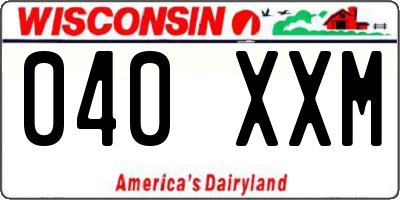 WI license plate 040XXM