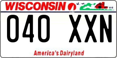 WI license plate 040XXN