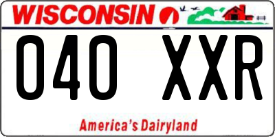 WI license plate 040XXR