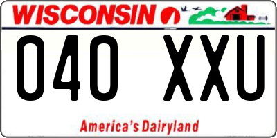 WI license plate 040XXU