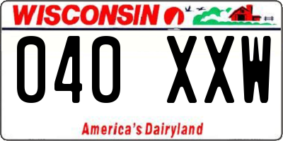 WI license plate 040XXW