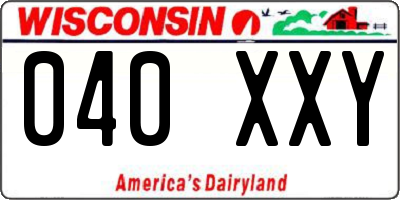 WI license plate 040XXY