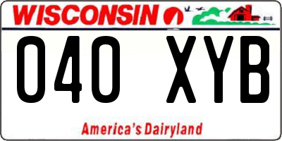 WI license plate 040XYB