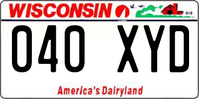 WI license plate 040XYD