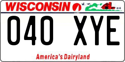 WI license plate 040XYE