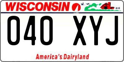 WI license plate 040XYJ