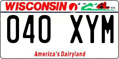 WI license plate 040XYM