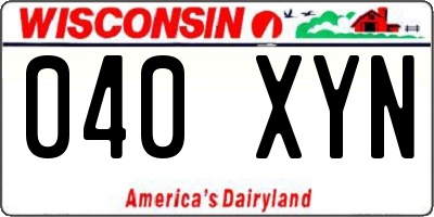WI license plate 040XYN