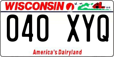 WI license plate 040XYQ