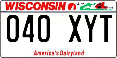 WI license plate 040XYT