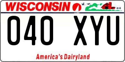 WI license plate 040XYU