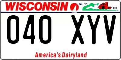 WI license plate 040XYV