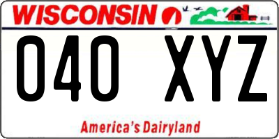 WI license plate 040XYZ