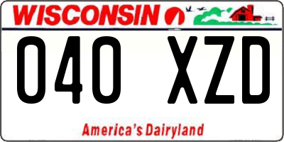 WI license plate 040XZD
