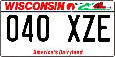 WI license plate 040XZE