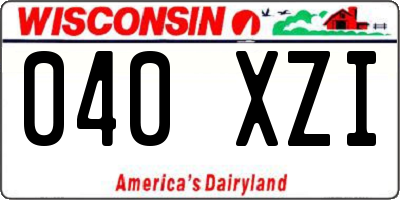 WI license plate 040XZI