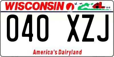WI license plate 040XZJ
