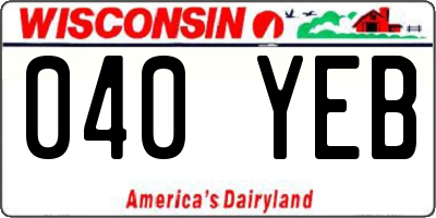 WI license plate 040YEB