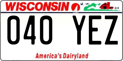 WI license plate 040YEZ