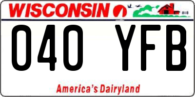 WI license plate 040YFB