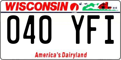 WI license plate 040YFI