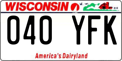 WI license plate 040YFK