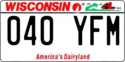 WI license plate 040YFM