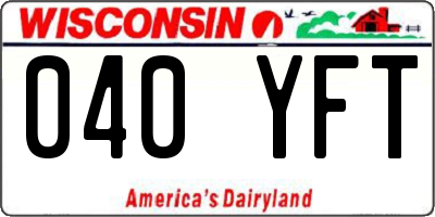 WI license plate 040YFT