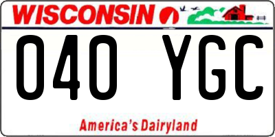 WI license plate 040YGC