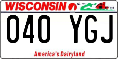 WI license plate 040YGJ